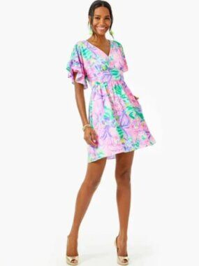 Lilly Pulitzer Floral Blaire Stretch It Was All A Dream Dress Size 00